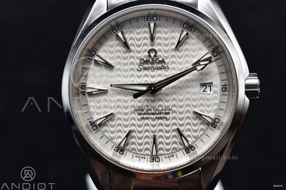 SS A8500 Aqua 1:1 VSF Best White Edition Dial Terra On Waved SS Bracelet 150M 0601
